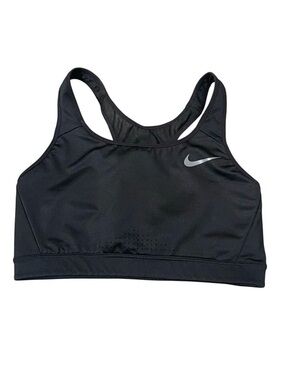 Nike Women's Dri-FIT Sports Bra High Support Racerback Mesh sz M Black Gray